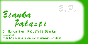 bianka palasti business card